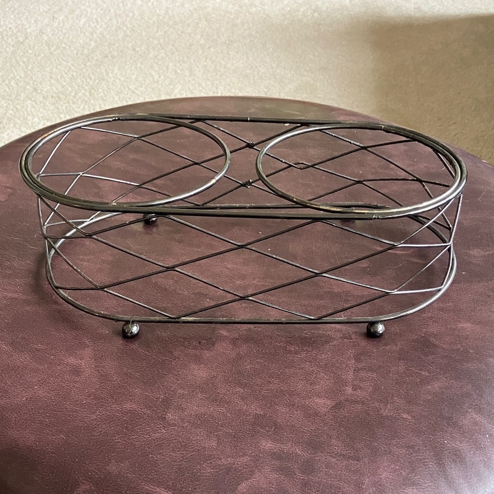 Elevated Modern Dog Cat Pet Feeder Double Bowl Food Water Stand Stainless Steel